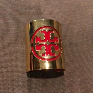 Gold and red Tory Burch cuff